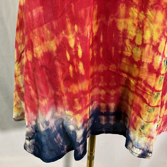 🛍 6 for $35 • Entro Tie Dye Cut Out Mock Neck Matilda Mini Dress - Picture 8 of 16